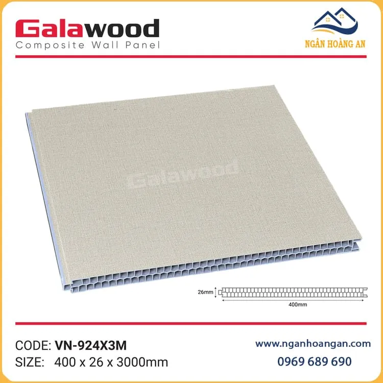 Bộ Vách Ngăn 2 Mặt Nhựa Giả Gỗ Galawood 924